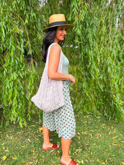 Khaki Polka Dot Panel Dress Coraline