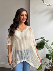 Cream Open Weave Knit Peyton