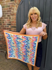 Orange Animal Design Satin Style Scarf