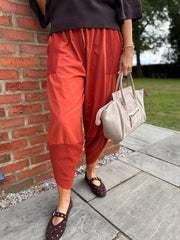Rust Mesh Detail Barrel Leg Trousers Parker