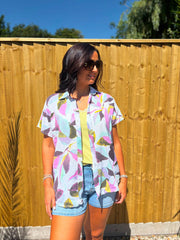 Grape Abstract Leaf Blouse Katie