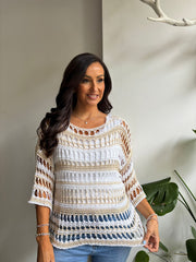Stone Premium Striped Loose Knit Shona