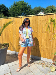 Grape Abstract Leaf Blouse Katie