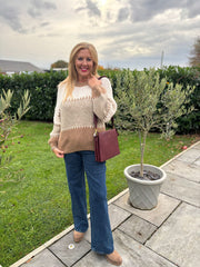 Camel Block Stitch Jumper Edie