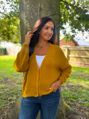 Mustard Cosy Knit Cardi Sofia