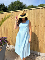 Light Blue Flower Detail Dress Faith