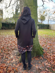 Black Leaf Panel Sweat Dress Savana