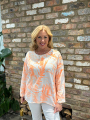 Orange Tie-Dye Long Sleeve Top Alexis