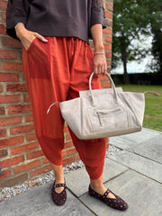 Rust Mesh Detail Barrel Leg Trousers Parker