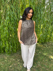 Chocolate Ombre Leopard Top Tiana