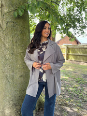 Grey Tie Waist Jacket Charlotte