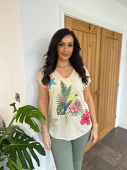 Gold Tropical Shimmer Top Harriet