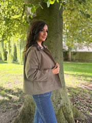 Khaki Cropped Trench Coat