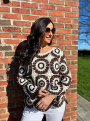 Chocolate Crochet Loose Weave Knit Amber