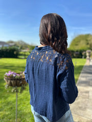 Navy Lace Detail Jacket Saylor