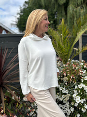 Winter White Hooded Sweat Top Ada