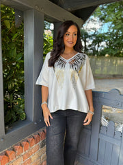 Winter White Gold Angel Wings Knit Florence