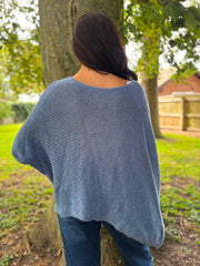 Denim Asymmetric Cosy Knit Fran