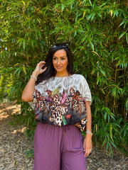 Black Leopard Floral Top Sasha