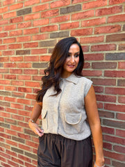 Biscuit Knitted Waistcoat Priya