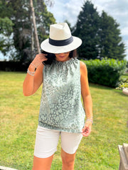 Khaki Ombre Leopard Top Tiana