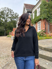 Black Open Collar Jumper Rhea