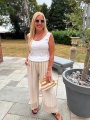 Stone Sequin Trim Trousers Astrid