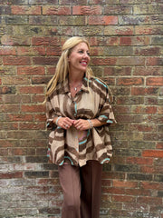 Camel Tie Dye Print Blouse Katherine