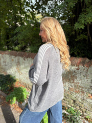 Grey Designer Inspired Stripe Knit Yvonne