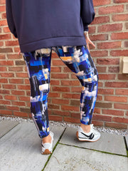 Royal Blue Block Print Leggings