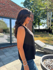 Black Vest Top Janey
