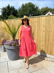 Coral Flower Detail Dress Faith