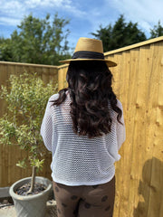 White Gathered Loose Knit Paige