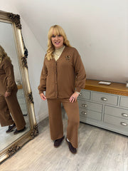 Camel Drawstring Short Knitted Trousers Georgina