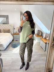 Mint Popcorn Knit Amanda