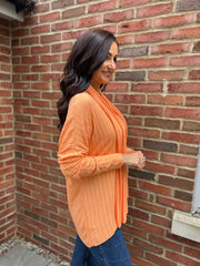 Orange Ribbed Scarf Top Zeta