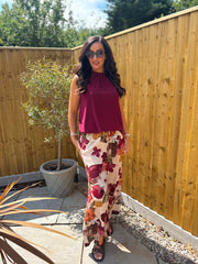 Wine Halter Neck Top Jessie