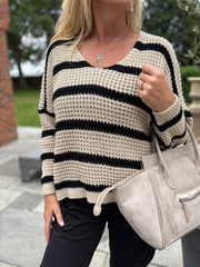 Stone Stripe Knit Jumper Nicole