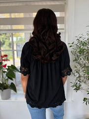 Black Bardot Tassel Top Adeline