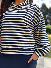 Navy Striped Hoodie Ella