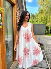 Pink Floral Print Dress Yvonne