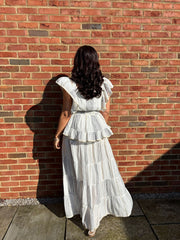 White Boho Tiered Skirt Co-Ord Frankie
