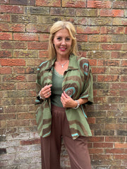 Khaki Tie Dye Print Blouse Katherine