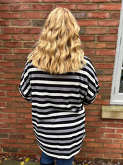 Black Stripe Long Sleeve Top Yasmin