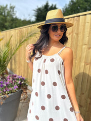 Chocolate Polka Dot Summer Dress Dahlia