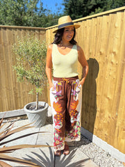 Chocolate Botanical Border Trousers Gemma