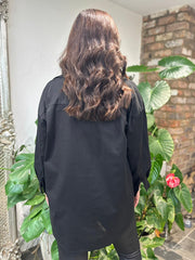 Black Diamante Flower Shirt Kristie