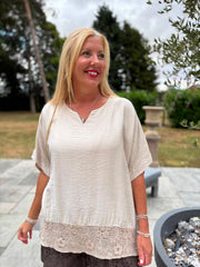 Stone Sequin Trim Top Astrid