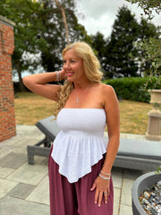 White Handkerchief Tube Top Tina