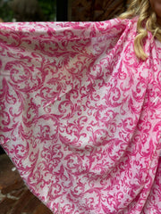 Lipstick Gold Fleck Paisley Scarf